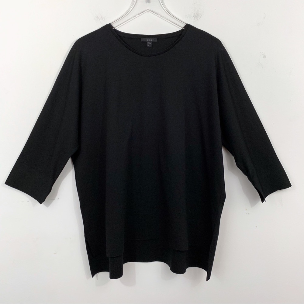 COS Oversize Boxy Fit Black Top Size M Cotton EUC